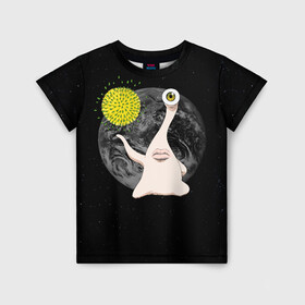 Детская футболка 3D с принтом Миги в Белгороде, 100% гипоаллергенный полиэфир | прямой крой, круглый вырез горловины, длина до линии бедер, чуть спущенное плечо, ткань немного тянется | kiseijuu | migi | parasite | parasyte | миги | паразит