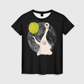 Женская футболка 3D с принтом Миги в Белгороде, 100% полиэфир ( синтетическое хлопкоподобное полотно) | прямой крой, круглый вырез горловины, длина до линии бедер | kiseijuu | migi | parasite | parasyte | миги | паразит