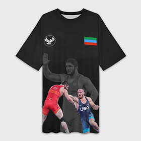Платье-футболка 3D с принтом Dagestan wrestling team в Белгороде,  |  | abdulrashid | dagestan | freestyle | sadulaev | team | wrestling | абдулрашид | борьба | вольная | дагестан | кавказ | республика | садулаев | сборная | федерация | хасавюрт