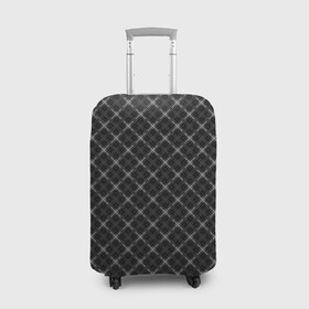 Чехол для чемодана 3D с принтом Серо-черный плед  в Белгороде, 86% полиэфир, 14% спандекс | двустороннее нанесение принта, прорези для ручек и колес | клетка | клетчатый узор | молодежный | мужской | рубашечный | серный | черный | шотландка