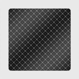 Магнит виниловый Квадрат с принтом Серо-черный плед  в Белгороде, полимерный материал с магнитным слоем | размер 9*9 см, закругленные углы | клетка | клетчатый узор | молодежный | мужской | рубашечный | серный | черный | шотландка