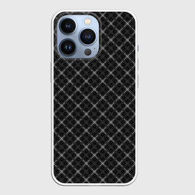 Чехол для iPhone 13 Pro с принтом Серо черный плед в Белгороде,  |  | Тематика изображения на принте: клетка | клетчатый узор | молодежный | мужской | рубашечный | серный | черный | шотландка