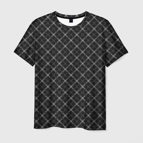 Мужская футболка 3D с принтом Серо-черный плед  в Белгороде, 100% полиэфир | прямой крой, круглый вырез горловины, длина до линии бедер | клетка | клетчатый узор | молодежный | мужской | рубашечный | серный | черный | шотландка