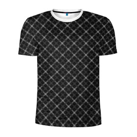 Мужская футболка 3D спортивная с принтом Серо-черный плед  в Белгороде, 100% полиэстер с улучшенными характеристиками | приталенный силуэт, круглая горловина, широкие плечи, сужается к линии бедра | клетка | клетчатый узор | молодежный | мужской | рубашечный | серный | черный | шотландка
