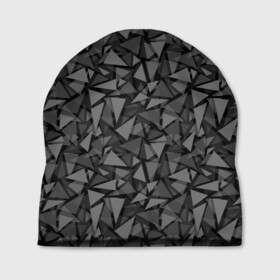 Шапка 3D с принтом Геометрический серый узор  в Белгороде, 100% полиэстер | универсальный размер, печать по всей поверхности изделия | абстрактный | геометрический | мозаика | серый | современный | темный серый | черно белый