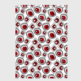 Скетчбук с принтом Красно черный узор на белом в Белгороде, 100% бумага
 | 48 листов, плотность листов — 100 г/м2, плотность картонной обложки — 250 г/м2. Листы скреплены сверху удобной пружинной спиралью | Тематика изображения на принте: абстрактный узор | детский | красный | красный и черный | модный | ретро | черный