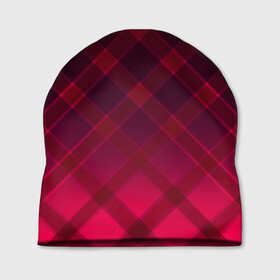 Шапка 3D с принтом Геометрический абстрактный узо в Белгороде, 100% полиэстер | универсальный размер, печать по всей поверхности изделия | абстрактный | геометрический | градиентный | клетчатый | красный | красный в клетку | плед | темный красный