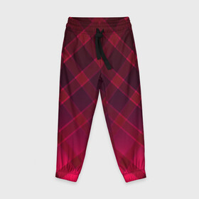 Детские брюки 3D с принтом Геометрический абстрактный узо в Белгороде, 100% полиэстер | манжеты по низу, эластичный пояс регулируется шнурком, по бокам два кармана без застежек, внутренняя часть кармана из мелкой сетки | абстрактный | геометрический | градиентный | клетчатый | красный | красный в клетку | плед | темный красный
