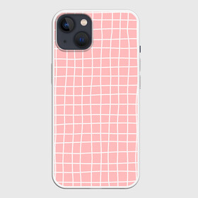 Чехол для iPhone 13 с принтом Клетка волнистая в Белгороде,  |  | cell | check | geometry | girl | plaid | school | геометрия | девочкам | детям | квадраты | клетка | клеточка | клетчатый | линии | пастельный | полосы | розовая клетка | розовый | текстура | узор в клетку | школа