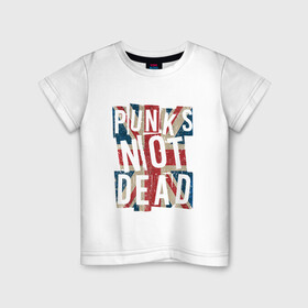 Детская футболка хлопок с принтом Punks not dead в Белгороде, 100% хлопок | круглый вырез горловины, полуприлегающий силуэт, длина до линии бедер | alternative | music | punk | punks not dead | rock | альтернатива | музыка | панк | панки не умерают | панкс нот дэд | рок