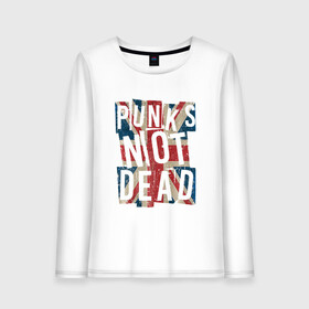 Женский лонгслив хлопок с принтом Punks not dead в Белгороде, 100% хлопок |  | alternative | music | punk | punks not dead | rock | альтернатива | музыка | панк | панки не умерают | панкс нот дэд | рок