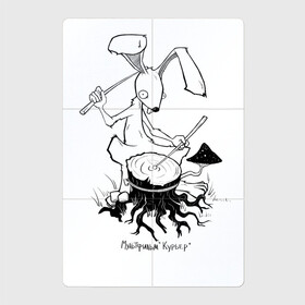 Магнитный плакат 2Х3 с принтом Курьер - Заяц 2 в Белгороде, Полимерный материал с магнитным слоем | 6 деталей размером 9*9 см | reminor | заяц | курьер | мультфильм