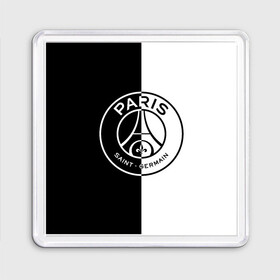 Магнит 55*55 с принтом ФК ПСЖ / PSG BLACK & WHITE в Белгороде, Пластик | Размер: 65*65 мм; Размер печати: 55*55 мм | paris saint germain | psg | saint | sport | париж | псг | спорт | футбол