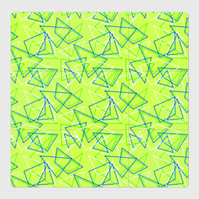 Магнитный плакат 3Х3 с принтом Абстрактный неоновый зеленый в Белгороде, Полимерный материал с магнитным слоем | 9 деталей размером 9*9 см | абстрактный | геометрический | детский | зеленый | летний | неоновый | ретро | треугольники
