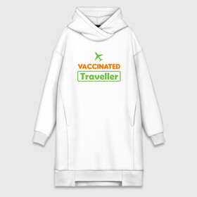 Платье-худи хлопок с принтом Вакцинированный турист в Белгороде,  |  | coronavirus | covid19 | virus | вакцина | вакцинация | вирус | грипп | заражение | здоровье | иммунитет | инфекция | карантин | корона | коронавирус | маска | пандемия | прививка | самоизоляция | спутник