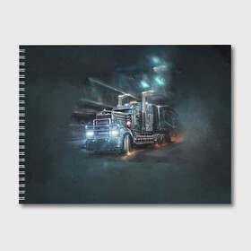 Альбом для рисования с принтом Neo truck в Белгороде, 100% бумага
 | матовая бумага, плотность 200 мг. | Тематика изображения на принте: truck | trucks | грузовик | грузовики | дальнобои | дальнобой | дальнобойщик | фура | фуры