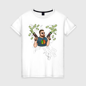 Женская футболка хлопок с принтом Money maker в Белгороде, 100% хлопок | прямой крой, круглый вырез горловины, длина до линии бедер, слегка спущенное плечо | moon bot | moonbot | мунбот