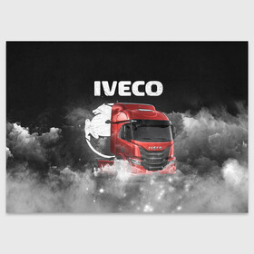 Поздравительная открытка с принтом Iveco truck в Белгороде, 100% бумага | плотность бумаги 280 г/м2, матовая, на обратной стороне линовка и место для марки
 | iveco | iveco truck | iveco грузовик | truck | trucks | грузовик | грузовики | дальнобои | дальнобой | дальнобойщик | ивеко | ивеко грузовик | фура | фуры