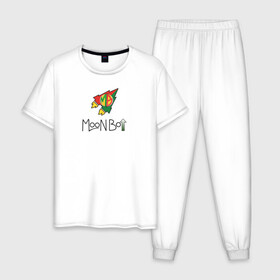 Мужская пижама хлопок с принтом Moon bot LOGO CLEAR в Белгороде, 100% хлопок | брюки и футболка прямого кроя, без карманов, на брюках мягкая резинка на поясе и по низу штанин
 | moon bot | moonbot logo | мунбот