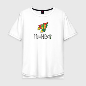 Мужская футболка хлопок Oversize с принтом Moon bot LOGO CLEAR в Белгороде, 100% хлопок | свободный крой, круглый ворот, “спинка” длиннее передней части | moon bot | moonbot logo | мунбот