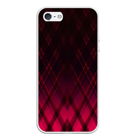 Чехол для iPhone 5/5S матовый с принтом Геометрический градиентный фон в Белгороде, Силикон | Область печати: задняя сторона чехла, без боковых панелей | абстрактный | вишневый | геометрический | градиентный | клетка | красный | модный | плед | современный