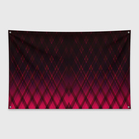 Флаг-баннер с принтом Геометрический градиентный фон в Белгороде, 100% полиэстер | размер 67 х 109 см, плотность ткани — 95 г/м2; по краям флага есть четыре люверса для крепления | абстрактный | вишневый | геометрический | градиентный | клетка | красный | модный | плед | современный