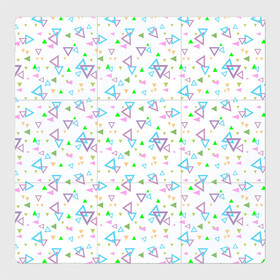 Магнитный плакат 3Х3 с принтом Детский абстрактный узор  в Белгороде, Полимерный материал с магнитным слоем | 9 деталей размером 9*9 см | геометрические фигуры | детский | малышам | разноцветные треугольники | ретро