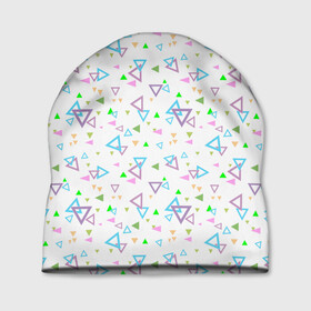 Шапка 3D с принтом Детский абстрактный узор  в Белгороде, 100% полиэстер | универсальный размер, печать по всей поверхности изделия | геометрические фигуры | детский | малышам | разноцветные треугольники | ретро