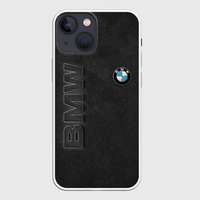 Чехол для iPhone 13 mini с принтом BMW LOGO AND INSCRIPTION в Белгороде,  |  | Тематика изображения на принте: bmw | авто | автомобиль | бмв | логотип | марка | машина | надпись | текстура