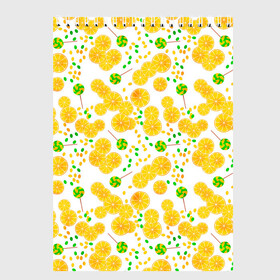Скетчбук с принтом Лимонная карамель  в Белгороде, 100% бумага
 | 48 листов, плотность листов — 100 г/м2, плотность картонной обложки — 250 г/м2. Листы скреплены сверху удобной пружинной спиралью | детский | карамель | конфеты | лимон | лимонный узор | малышам | сладости | чупа чупс
