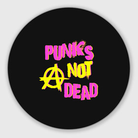 Коврик для мышки круглый с принтом Панк анархия в Белгороде, резина и полиэстер | круглая форма, изображение наносится на всю лицевую часть | alternative | music | punk | punks not dead | rock | альтернатива | музыка | панк | панки не умерают | панкс нот дэд | рок