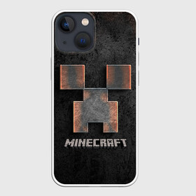 Чехол для iPhone 13 mini с принтом MINECRAFT TEXTURE IRON в Белгороде,  |  | creeper | game | minecraft | железо | игра | компьютерная | крипер | криппер | майн | майнкрафт | текстура