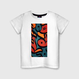 Детская футболка хлопок с принтом Arabic Rain в Белгороде, 100% хлопок | круглый вырез горловины, полуприлегающий силуэт, длина до линии бедер | арабский стиль | из арабских букв | разноцветный