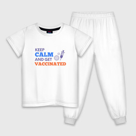 Детская пижама хлопок с принтом Вакцинируйся в Белгороде, 100% хлопок |  брюки и футболка прямого кроя, без карманов, на брюках мягкая резинка на поясе и по низу штанин
 | coronavirus | covid19 | virus | вакцина | вакцинация | вирус | грипп | заражение | здоровье | иммунитет | инфекция | карантин | корона | коронавирус | маска | пандемия | прививка | самоизоляция | спутник
