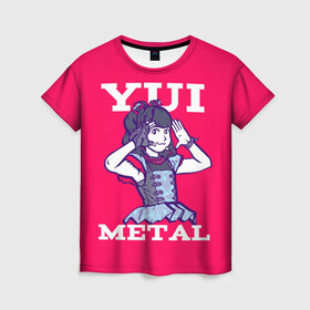 Женская футболка 3D с принтом Юи Метал в Белгороде, 100% полиэфир ( синтетическое хлопкоподобное полотно) | прямой крой, круглый вырез горловины, длина до линии бедер | alternative | baby metal | babymetal | metall | music | rock | альтернатива | каваий метал | металл | музыка | рок | юи мидзуно