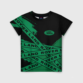 Детская футболка 3D с принтом Land Rover - Strokes (Tapes) в Белгороде, 100% гипоаллергенный полиэфир | прямой крой, круглый вырез горловины, длина до линии бедер, чуть спущенное плечо, ткань немного тянется | auto | defender | land | logo | moto | range | rover | symbol | авто | автомобиль | гонки | дефендер | знак | краска | ленд | ленты | лого | логотип | логотипы | лэнд | марка | машина | мото | полосы | ровер | рэндж | символ | символы