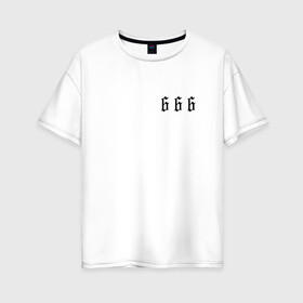 Женская футболка хлопок Oversize с принтом Морген 666 в Белгороде, 100% хлопок | свободный крой, круглый ворот, спущенный рукав, длина до линии бедер
 | Тематика изображения на принте: 666 | morgenshtern | морген | моргенштерн | реп | утренняя звезда