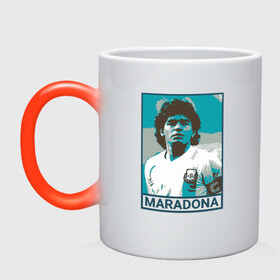 Кружка хамелеон с принтом Maradona в Белгороде, керамика | меняет цвет при нагревании, емкость 330 мл | Тематика изображения на принте: argentina | diego | football | maradona | messi | аргентина | гол | диего | игрок | марадона | месси | мяч | рука бога | спорт | футбол | футболист | чемпион