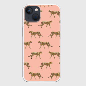 Чехол для iPhone 13 с принтом Гепарды на розовом в Белгороде,  |  | африка | гепард | гепарды | иллюстрация | коты | кошки | крупные кошки | паттерн | пятна | розовый | сафари