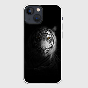 Чехол для iPhone 13 mini с принтом БЕЛЫЙ ТИГР в Белгороде,  |  | animal | art | beast | cat | hunter | picture | power | strong | tiger | white | белый | благородный | гордый | дикие | животные | звери | кошки | охотник | тигр | хищник | царь