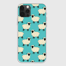 Чехол для iPhone 12 Pro Max с принтом Овечки паттерн на бирюзовом в Белгороде, Силикон |  | Тематика изображения на принте: анималистичный принт | бирюзовый | бирюзовый цвет | животные | звери | иллюстрация | овечки | овца | овцы | паттерн | ферма | черное копытце | ягненок