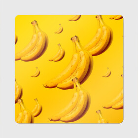 Магнит виниловый Квадрат с принтом Банановый рай в Белгороде, полимерный материал с магнитным слоем | размер 9*9 см, закругленные углы | Тематика изображения на принте: банановый | бананы | желтый | кожура | фрукты