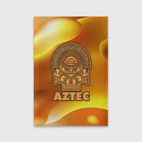 Обложка для паспорта матовая кожа с принтом Aztec Ацтеки в Белгороде, натуральная матовая кожа | размер 19,3 х 13,7 см; прозрачные пластиковые крепления | Тематика изображения на принте: ацтеки | ацтекская империя | индеец | индейцы | символ | фигурка