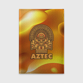 Обложка для автодокументов с принтом Aztec Ацтеки в Белгороде, натуральная кожа |  размер 19,9*13 см; внутри 4 больших “конверта” для документов и один маленький отдел — туда идеально встанут права | Тематика изображения на принте: ацтеки | ацтекская империя | индеец | индейцы | символ | фигурка