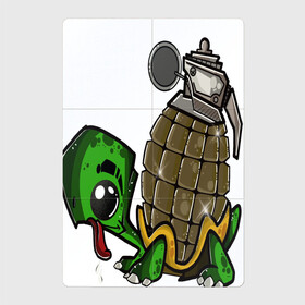 Магнитный плакат 2Х3 с принтом Explosive turtle в Белгороде, Полимерный материал с магнитным слоем | 6 деталей размером 9*9 см | Тематика изображения на принте: взрывная | граната | забавная | опасная | черепаха