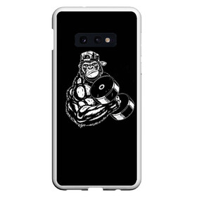 Чехол для Samsung S10E с принтом Ironmonkey в Белгороде, Силикон | Область печати: задняя сторона чехла, без боковых панелей | fitness | gorilla | gym | monkey | power | sport | strength | горилла | качалка | мощь | сила | спорт | фитнес