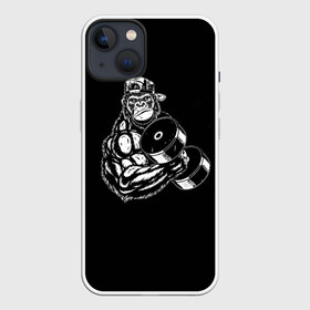 Чехол для iPhone 13 с принтом Ironmonkey в Белгороде,  |  | fitness | gorilla | gym | monkey | power | sport | strength | горилла | качалка | мощь | сила | спорт | фитнес