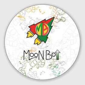 Коврик для мышки круглый с принтом Moon bot money logo  в Белгороде, резина и полиэстер | круглая форма, изображение наносится на всю лицевую часть | moon bot logo | moonbot | мунбот