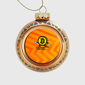 Стеклянный ёлочный шар с принтом Биткоин на скейте в Белгороде, Стекло | Диаметр: 80 мм | Тематика изображения на принте: bitcoin | альткоин | битки | биткоин | биток | крипта | криптовалюта | монета | сатоши