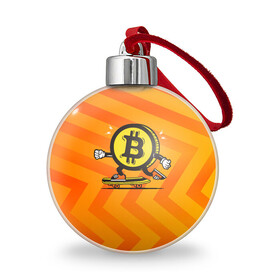 Ёлочный шар с принтом Биткоин на скейте в Белгороде, Пластик | Диаметр: 77 мм | Тематика изображения на принте: bitcoin | альткоин | битки | биткоин | биток | крипта | криптовалюта | монета | сатоши